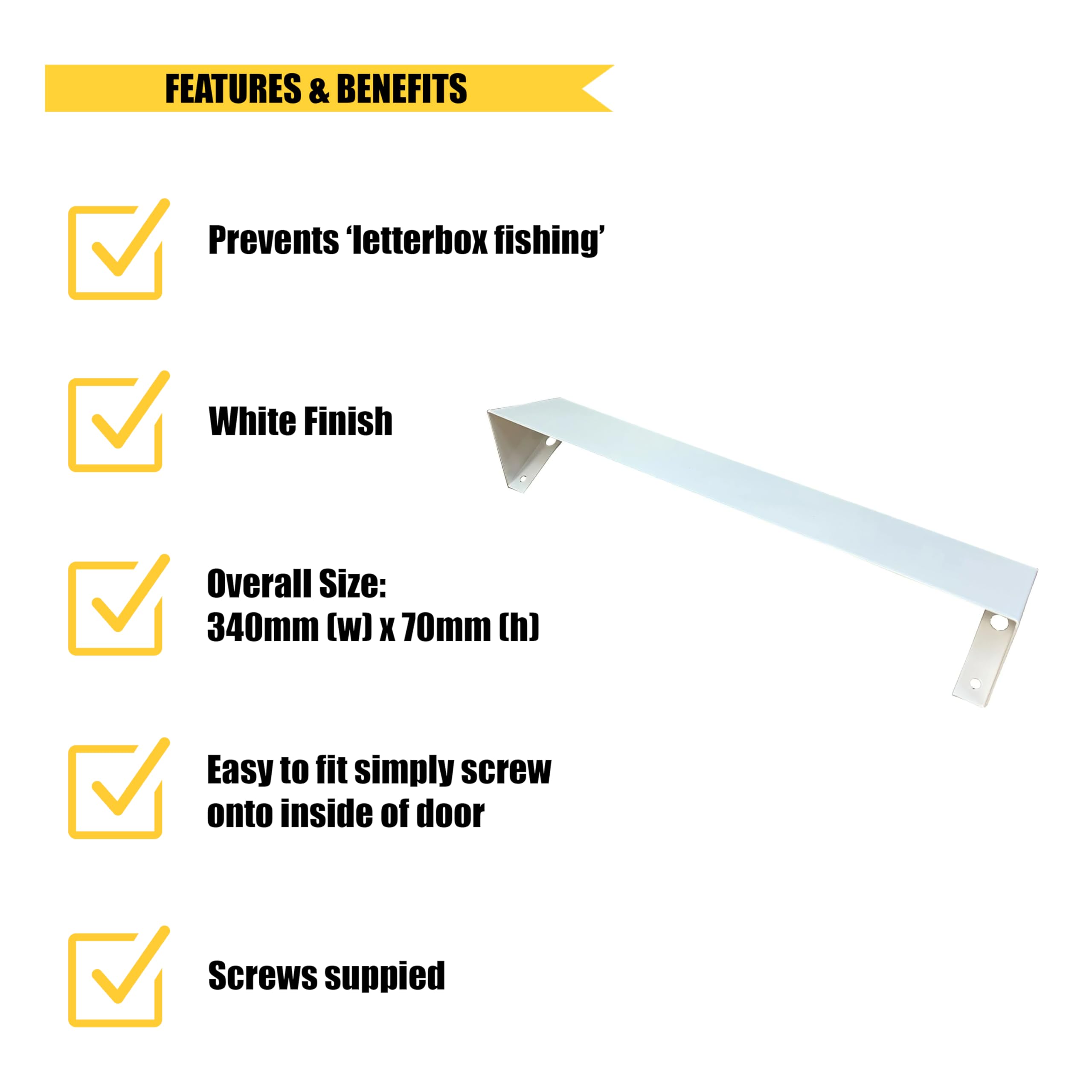 Home Secure™ - Visiera per cassetta postale, protezione per porta e privacy, colore: bianco