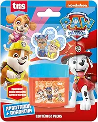 Apontador + Borracha Patrulha Canina Cartela 2 Unidades