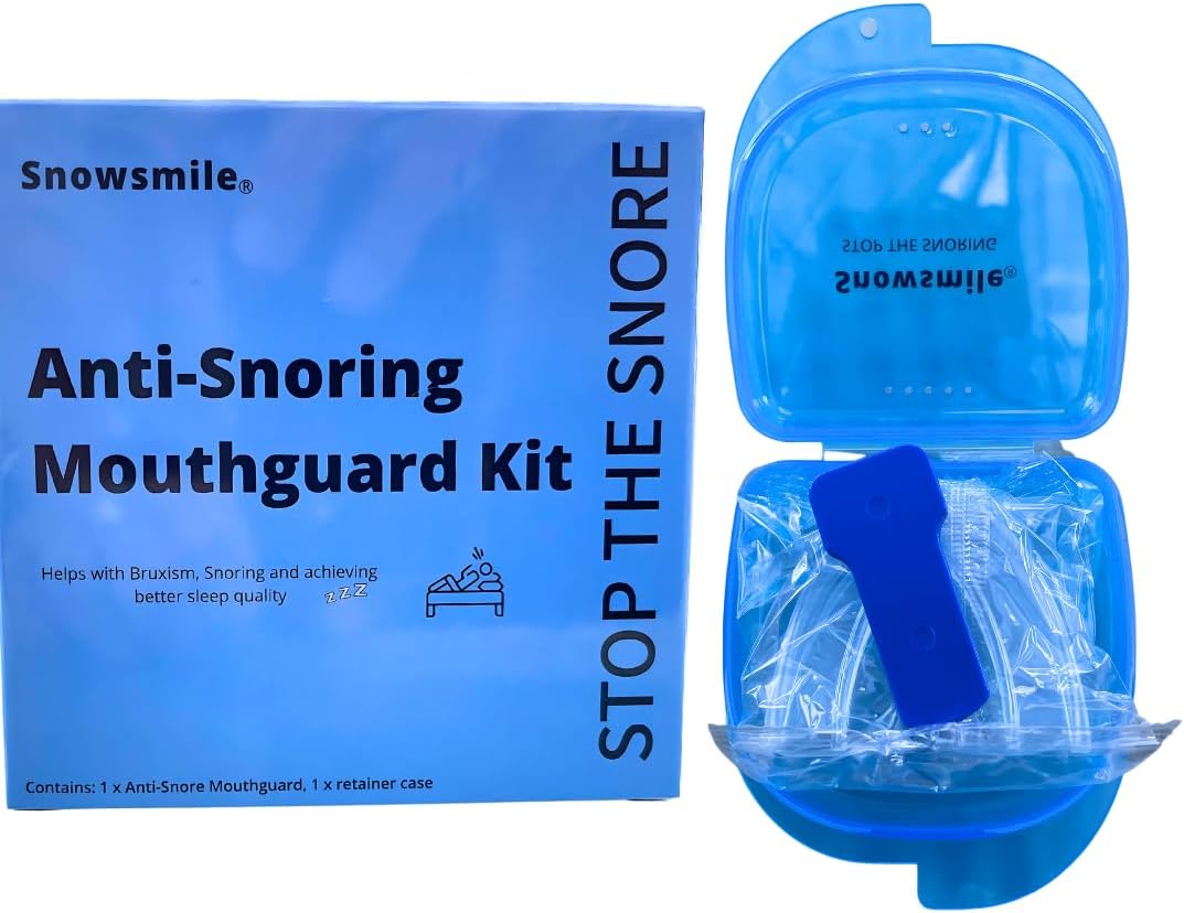Snowsmile Anti snoring mouthguard kit - Snore Stopper Mouthpiece - Anti Snoring Solution，Snoring aids for Men and Women，Sleep Aid Custom Night Mouth Guard Anti Snore Device