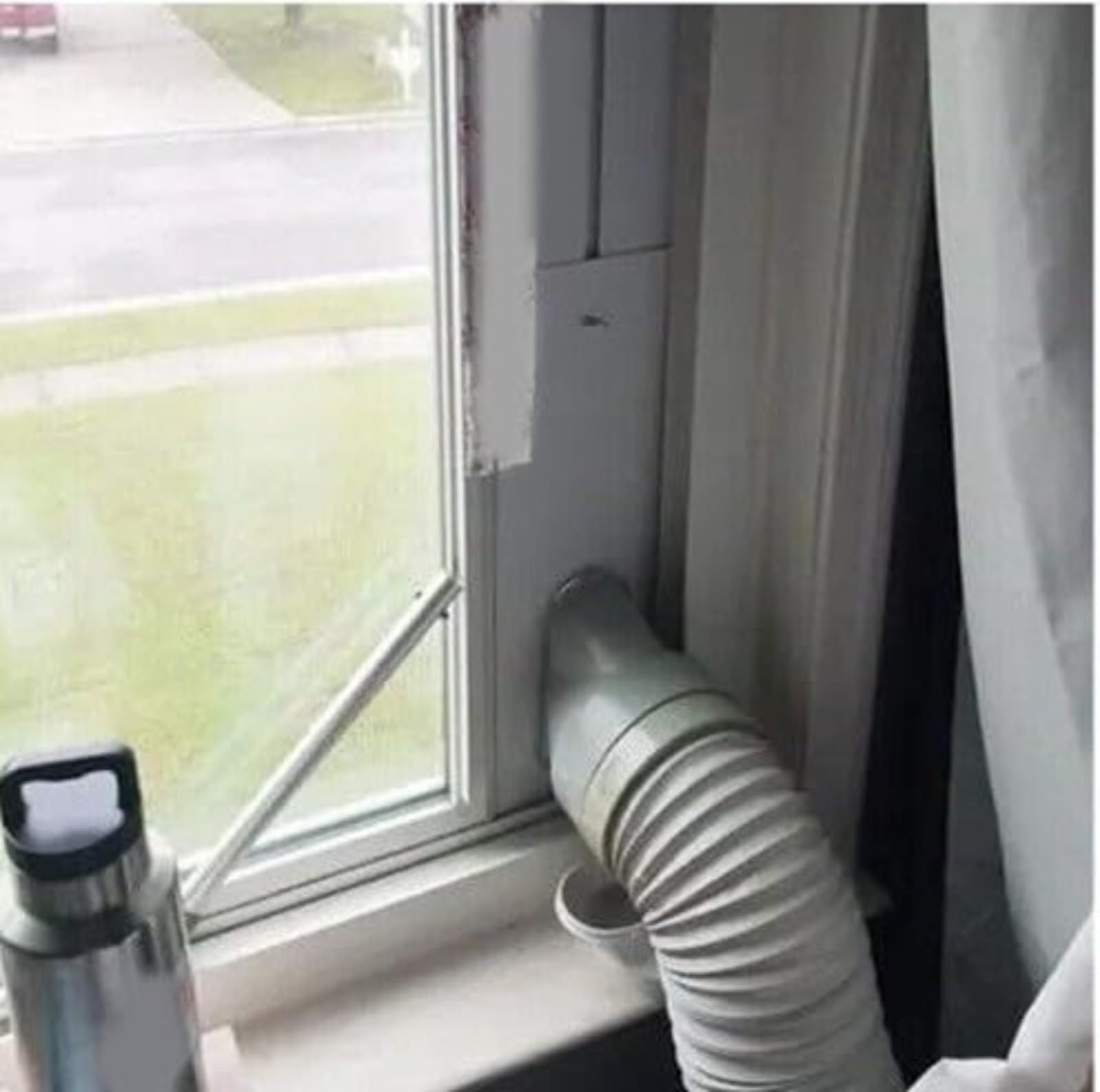 Kit de deslizamiento de ventana elástico,Kit de Sello de Ventana Universal para Aire Acondicionado Portátil,Manguera de escape con acoplador,Kit de ventilación de CA ajustable para ventanas correderas