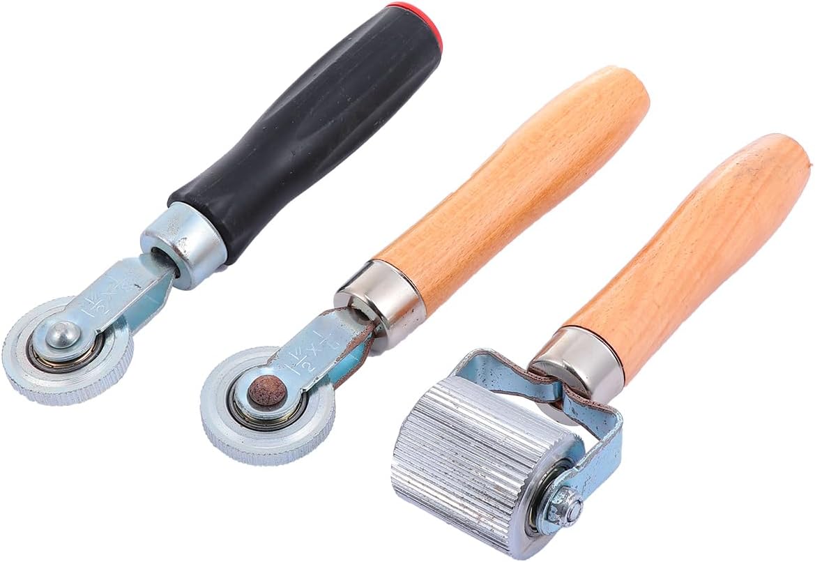 TEHAUX 3 Pcs Pressure Wheel Accessories in Automotive Bike Rollers Bike Tools Auto Sound Rolling Wheel Roller Tire Puncture Repair Tool Tire Repair Stitcher Patch Plastic