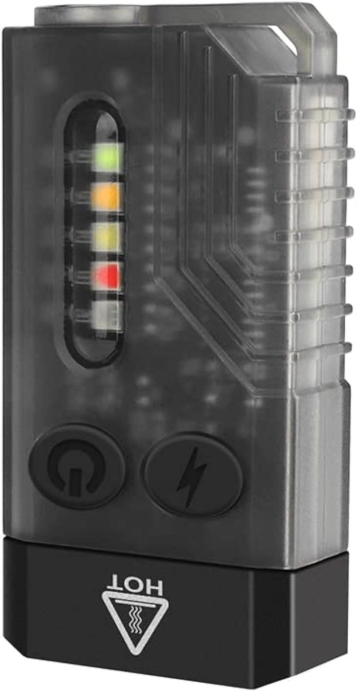 Vortex V10 EDC Flashlight with Red UV Blue Green Yellow White Light Emergency Signals Fluorescent Powerful 1000lm Rechargeable Mini Pocket IPX4 multi-colors and brightness Waterproof Magnetic end