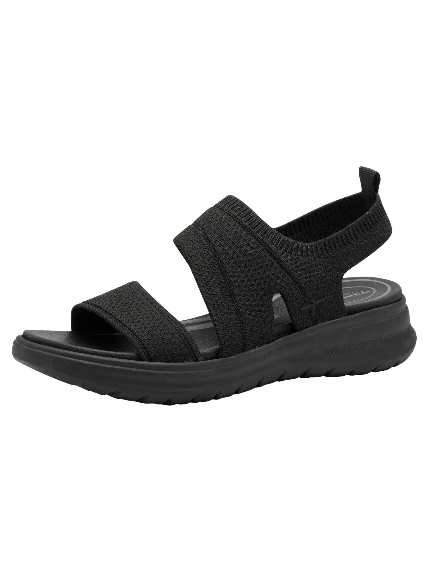 Tamaris Comfort Women’s Flat Slip-On Sandals Vegan, Black Uni, 3,5 UK