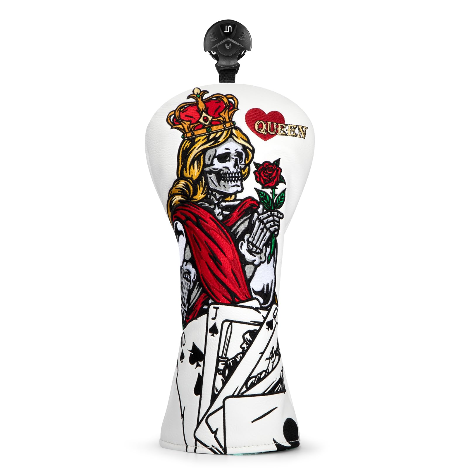 BAIRBRE Golf Club Cover Poker Queen Golf Driver Cover Fariway Wood Headcover Hybrid Head Covers Golf Club Covers for Most Brand