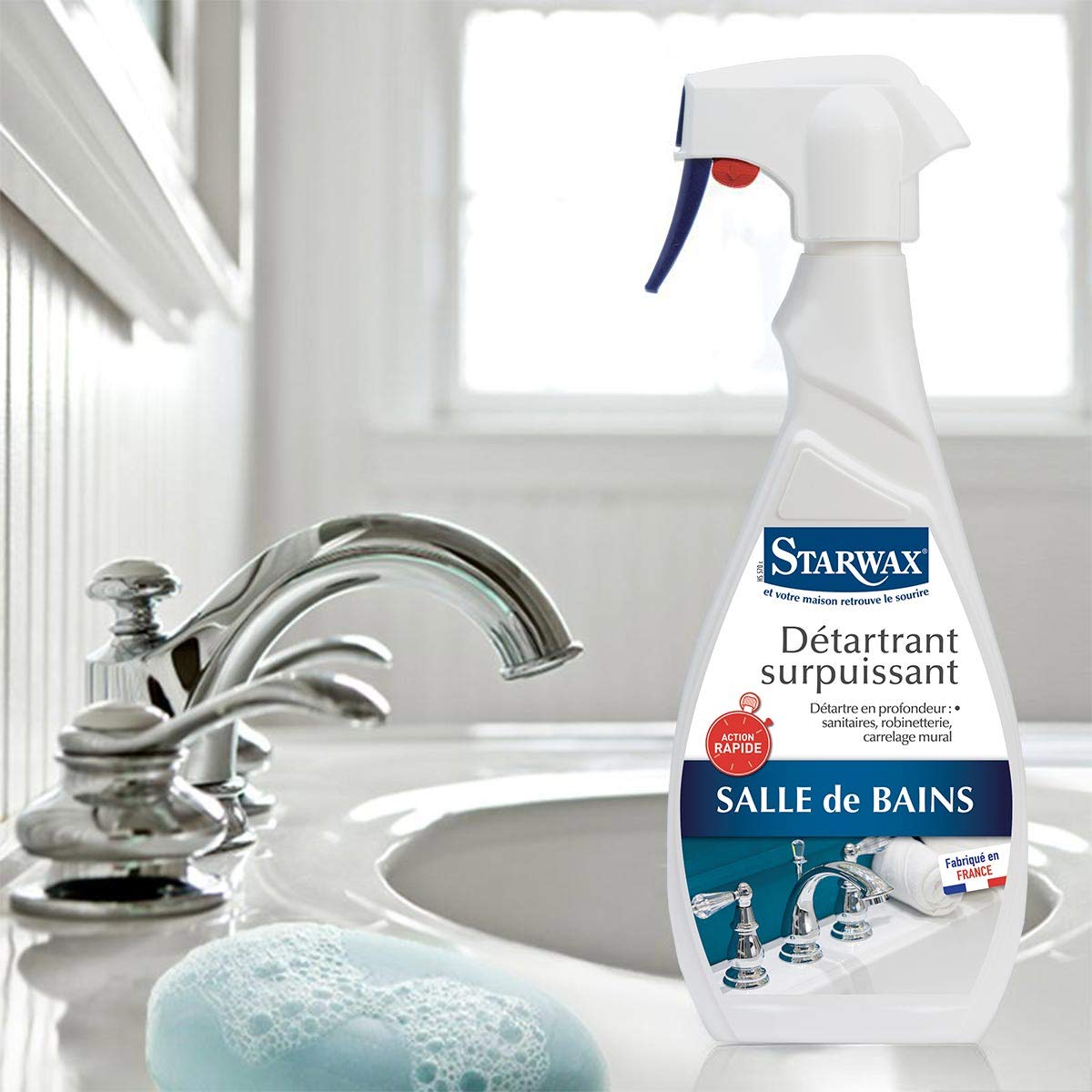 STARWAX Descalcificador para baño – 3 x 500 ml – ideal para descalcificar en profundidad las capas gruesas de piedra caliza