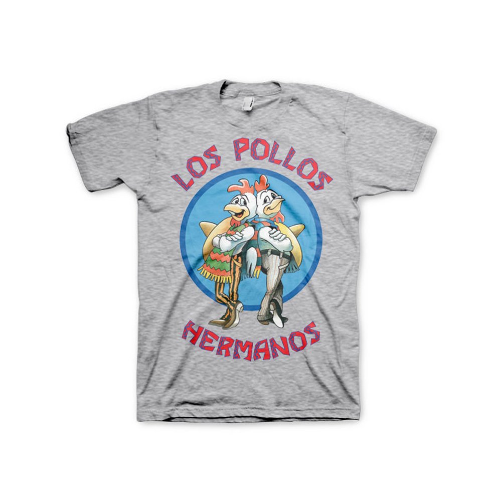 Breaking Bad Men's Heather Grey Officially Licensed Merchandise Los Pollos Hermanos T-Shirt (H.grey), Large