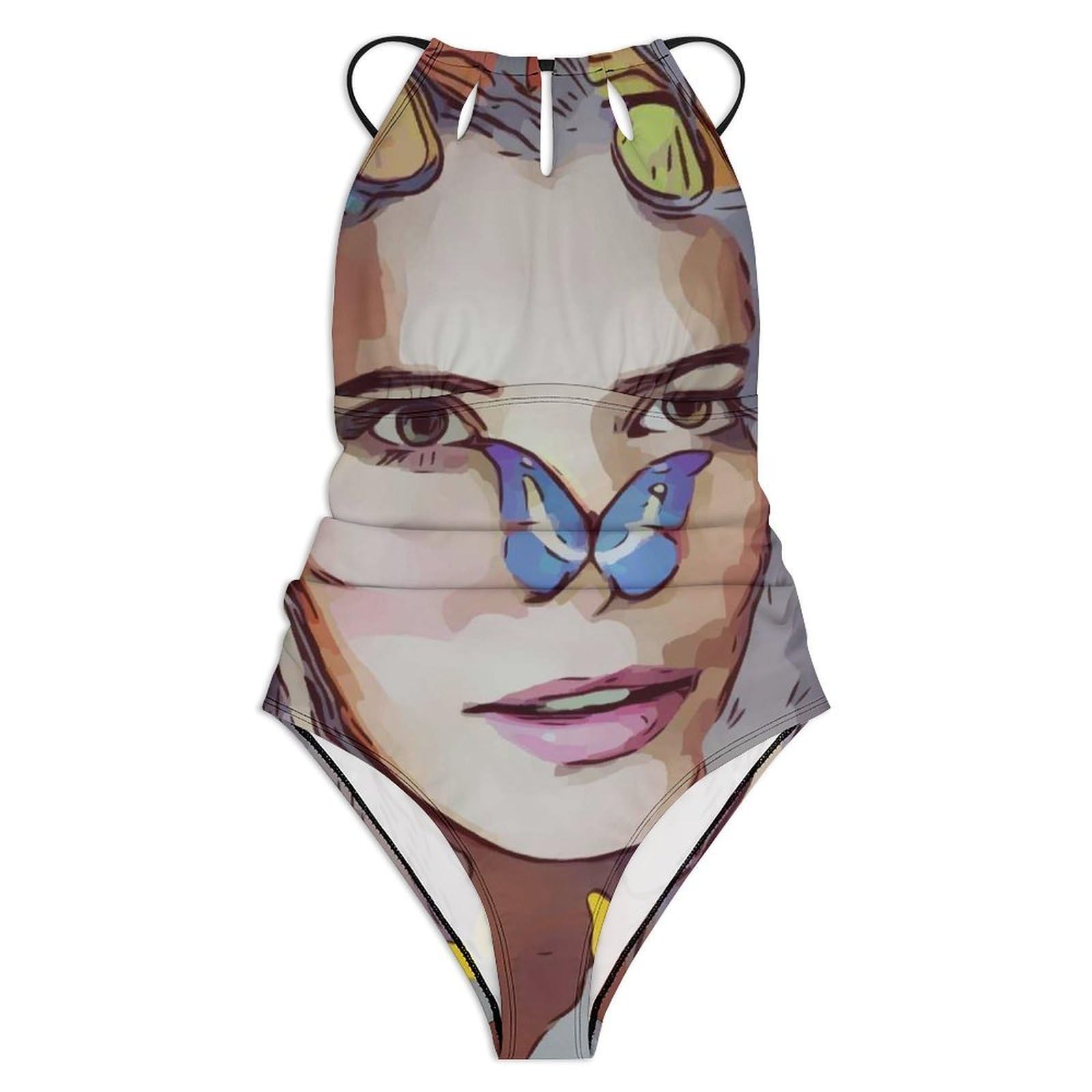 Schmetterling Und Mädchen Damen Einteilige Badeanzug Bademode Bauchweg Swimsuit Schwimmanzug Tankini