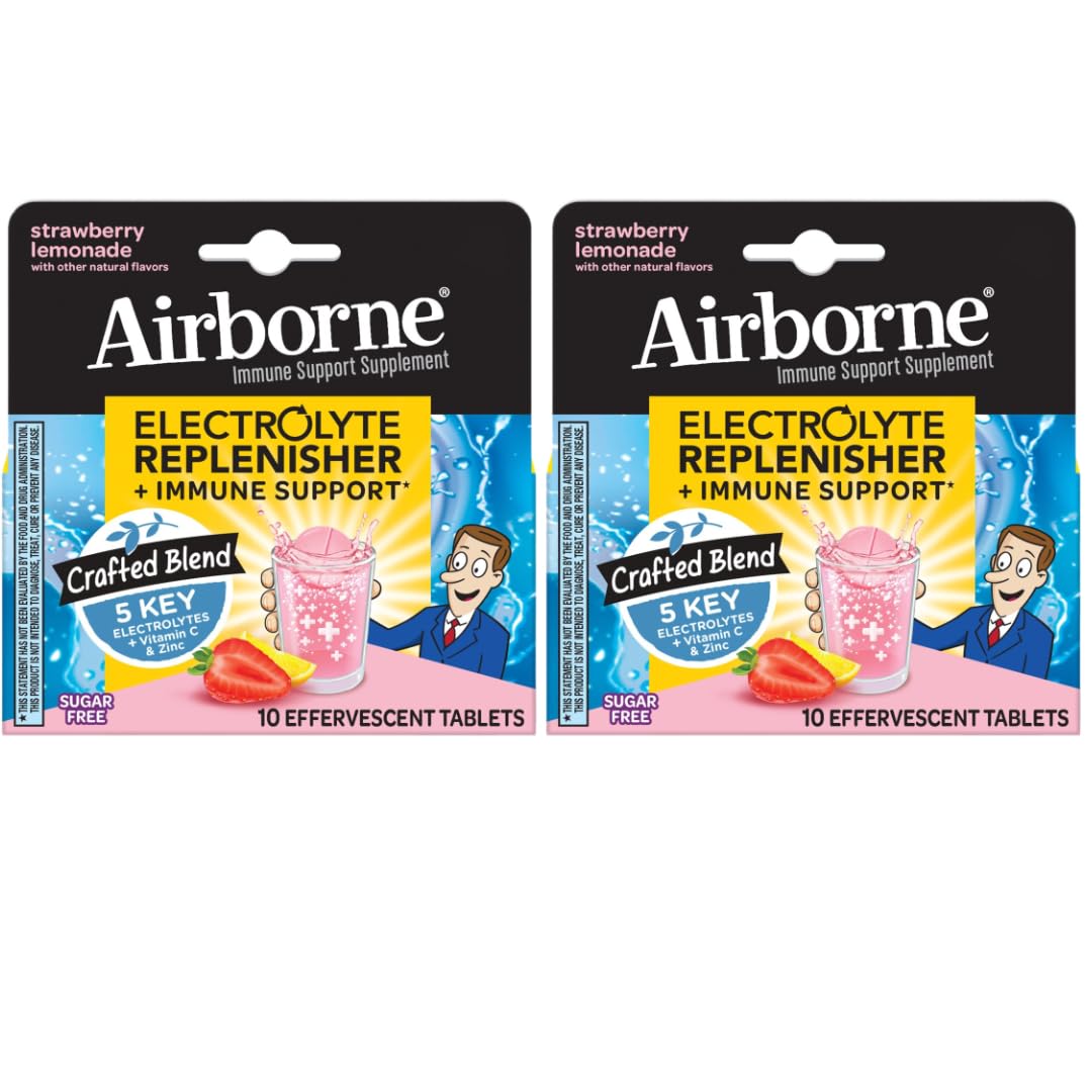 Airborne® Effervescent Tablets - Electrolyte Replenisher - Strawberry Lemon 72/10 ct.