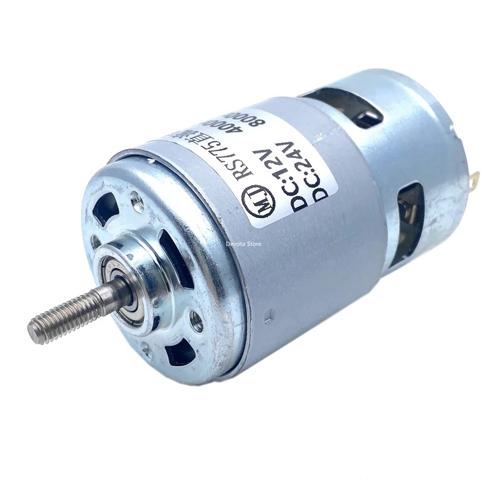 Moteur CC RS775 12V 4000 RPM à double roulement et arbre fileté 42 mm