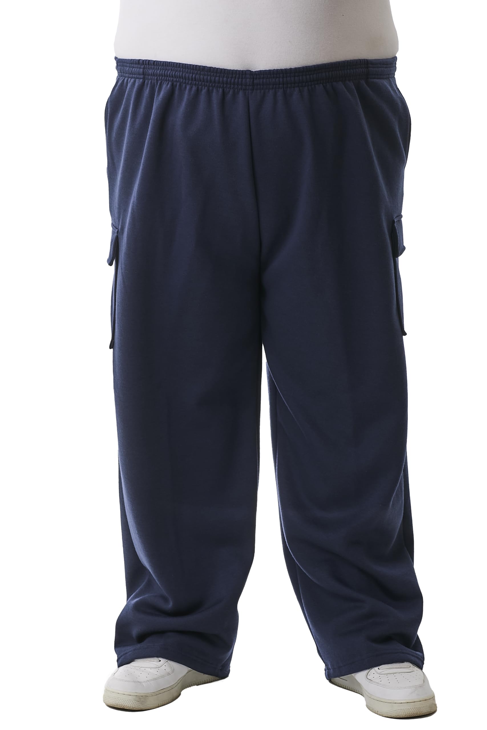 JC DISTRO USA-Made Men's Big & Tall Midweight Fleece Cargo Bottoms - Sweatpants & Shorts, Big & Tall 3XL to 7XL