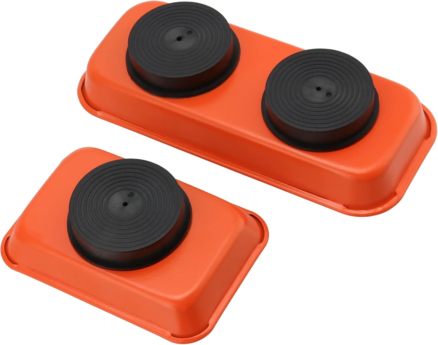 10 Piece Magnetic Parts Trays Set, 2 Sizes Stainless Steel Magnetic Tool Tray for Small Parts, Bolts, Nuts, Pins Tools Organization, 5.9x2.5/3.6x2.4 Inch, Orange