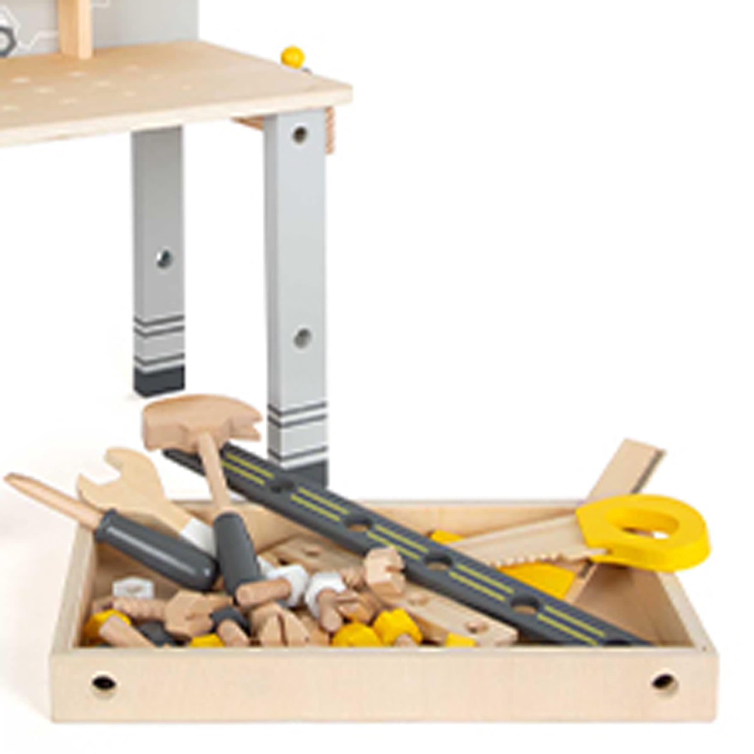Small Foot Etabli Miniwob Compact en Bois, avec de Nombreux Accessoires et Jeu de vis, pour Enfants 3 +, 11805