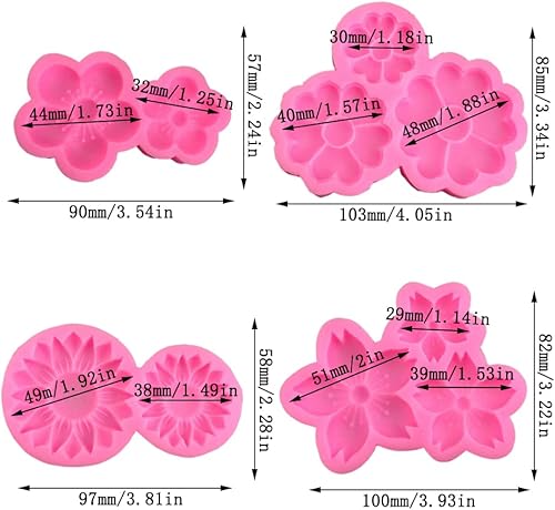 Miniatura 5 de Cestony 5 moldes de silicona con múltiples cavidades para decoración de velas de postre y caramelos duros de chocolate, con hojas de ginkgo