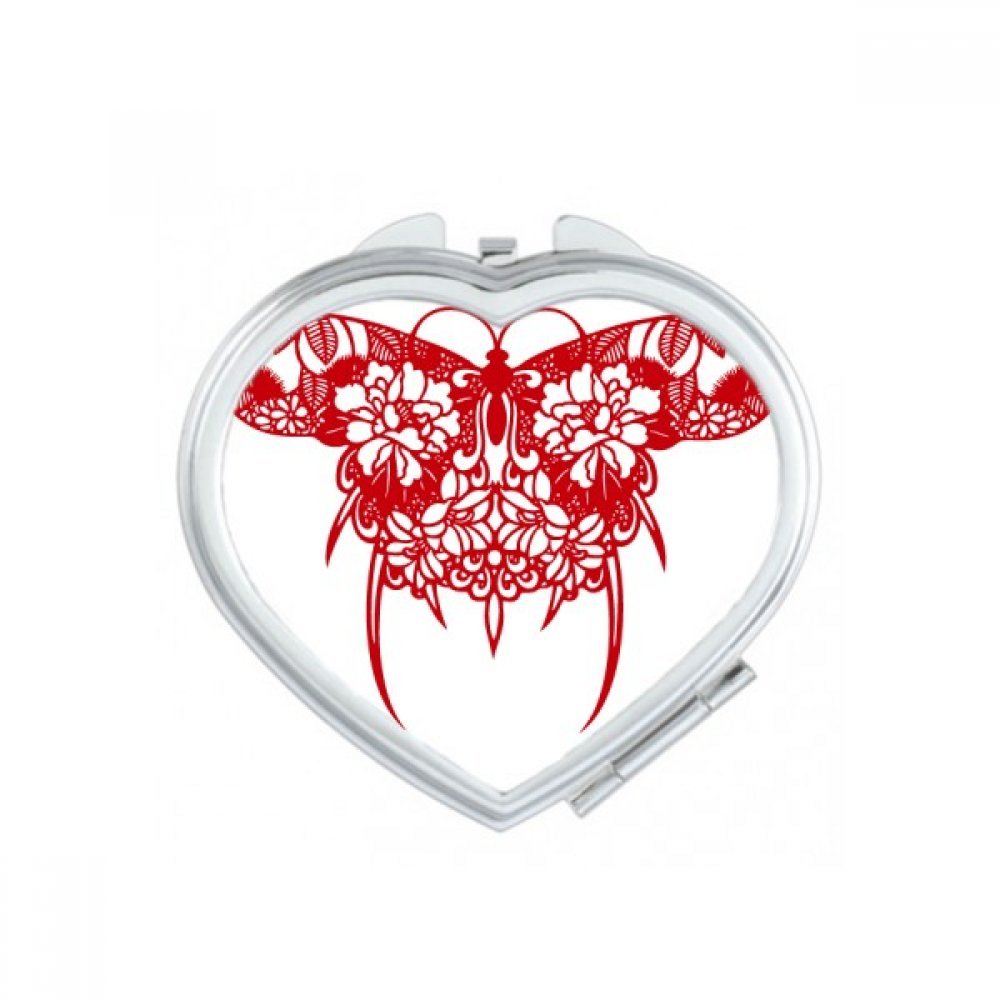 Miroir de poche coeur rose papillon le cadeau mignon parfait pour une amie