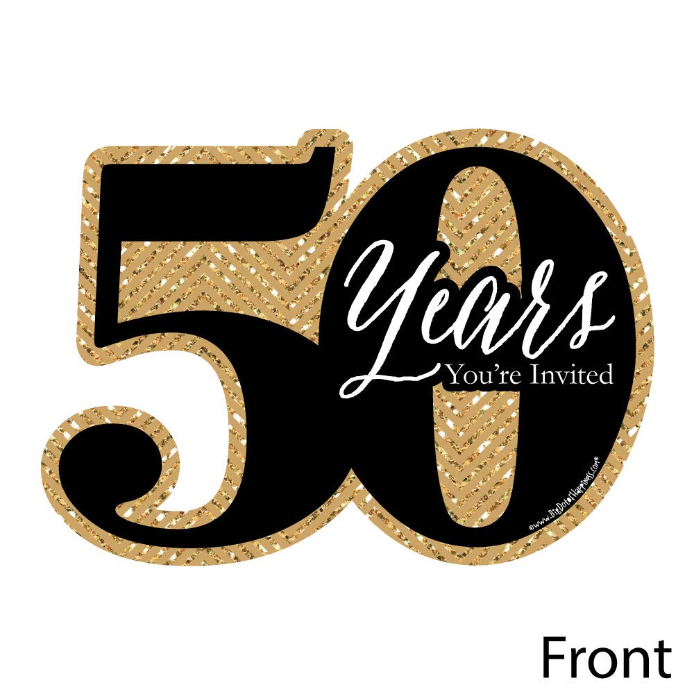 Big Dot of Happiness We Still Do - 50th Wedding Anniversary - Shaped Fill-In Invitations - Anniversary Party Invitation Cards with Envelopes - Set of 12