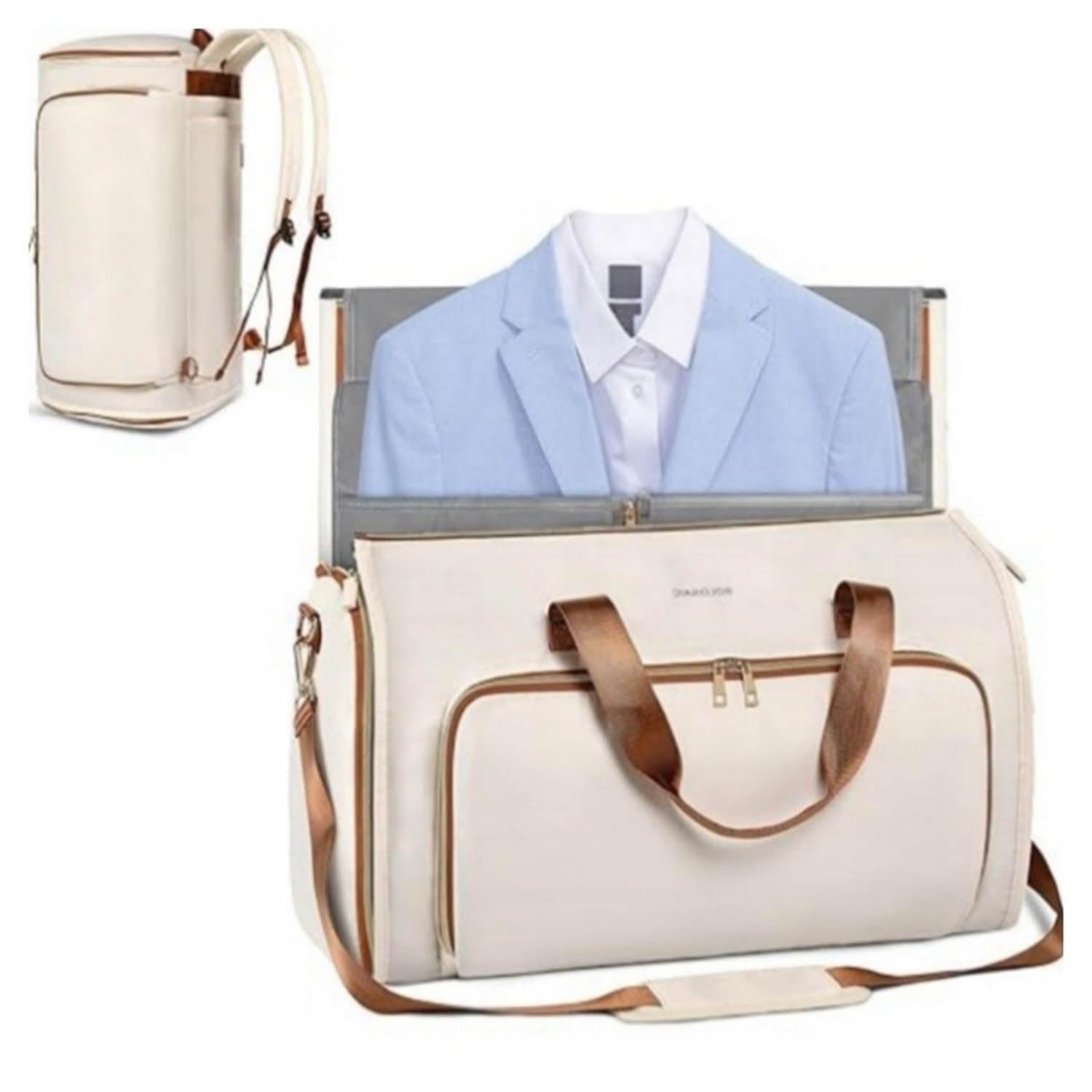 Bolsas de viaje para ropa, bolsa de lona para colgar trajes, bolsa cruzada y mochila convertible, tela Oxford