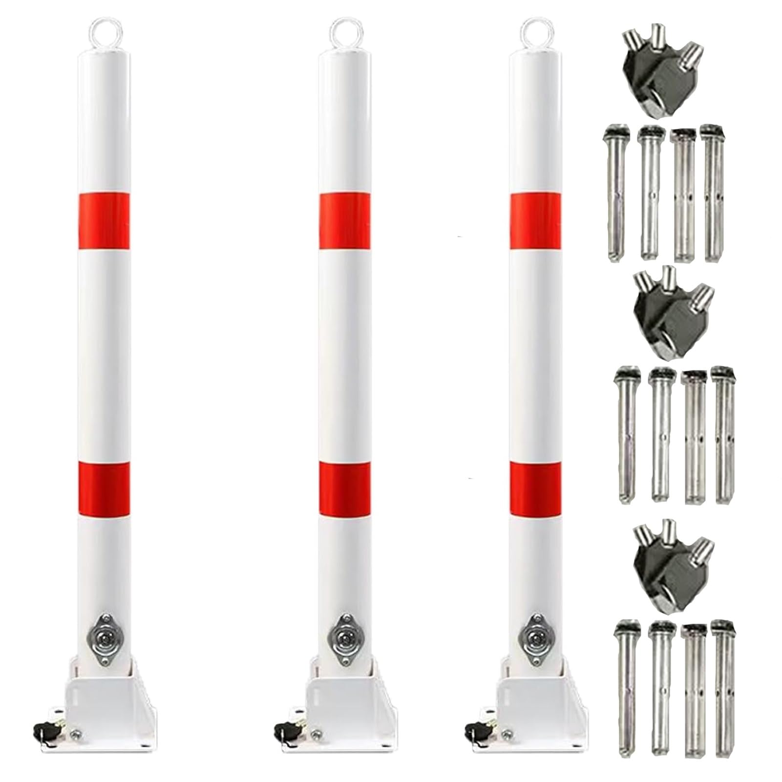 DUANHOZ Steel Folding Safety Bollard - Reflective Traffic Delineator for Parking and Driveway Safety
