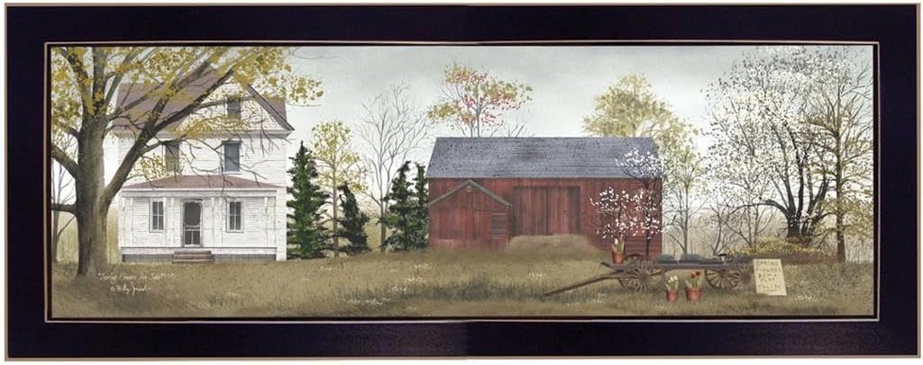 Spring Flowers for Sale by Billy Jacobs,20 Inch x 8 Inch Framed Print, Black Frame