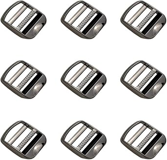 10 Pcs Metal Ladder Lock Buckle Slider Adjustable Webbing Strap Release Buckles Adjustable Zinc Alloy Buckle for Backpack Strap Accessories 1 inch 25mm Gunmetal