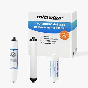Microline TFC-400 RO Replacement Filter Kit Annual Supply Bundle Includes Filters S7011, S7028, K2333-KK, Reverse Osmosis Membrane Not Included, Use with TFC-400 Under-sink Drinking Water System