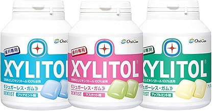 Lotte Dental Xylitol Gum Bottle x 3 Piece Set (Clear Mint, Muscat, Apple Mint) 5.4 oz (153 g) (About 90 Tablets)