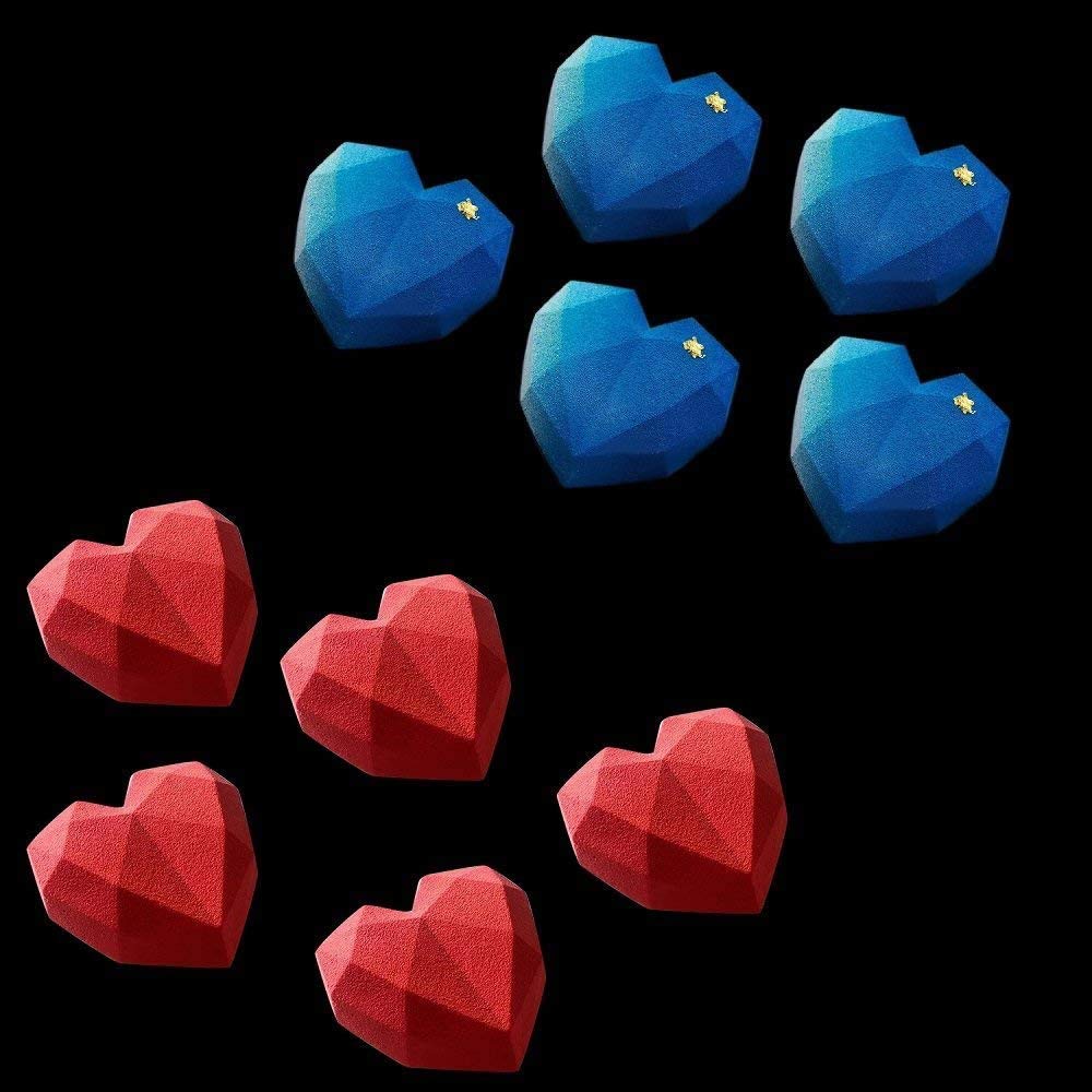SUNSK 2 Stampi In Silicone A Forma Di Cuore – 6 Cavità Per Cioccolato, Sapone, Muffin – Antiaderente, Senza BPA, 22x17 Cm