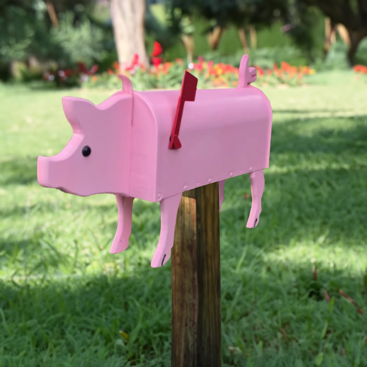Sport Tent Mailbox US Post Briefkasten Tiere Wasserfest Postkasten Kreative Zeitungsrolle Metall Zeitungsbox Amerikanisches Letterbox für den Außenbereich Süßige Garten Dekoration (Schweine)
