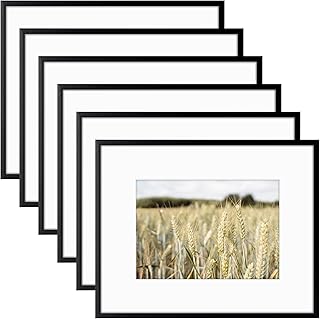 Golden State Art, Gallery Wall Frame Set of 6 - Black 8x10 Aluminum Phot...