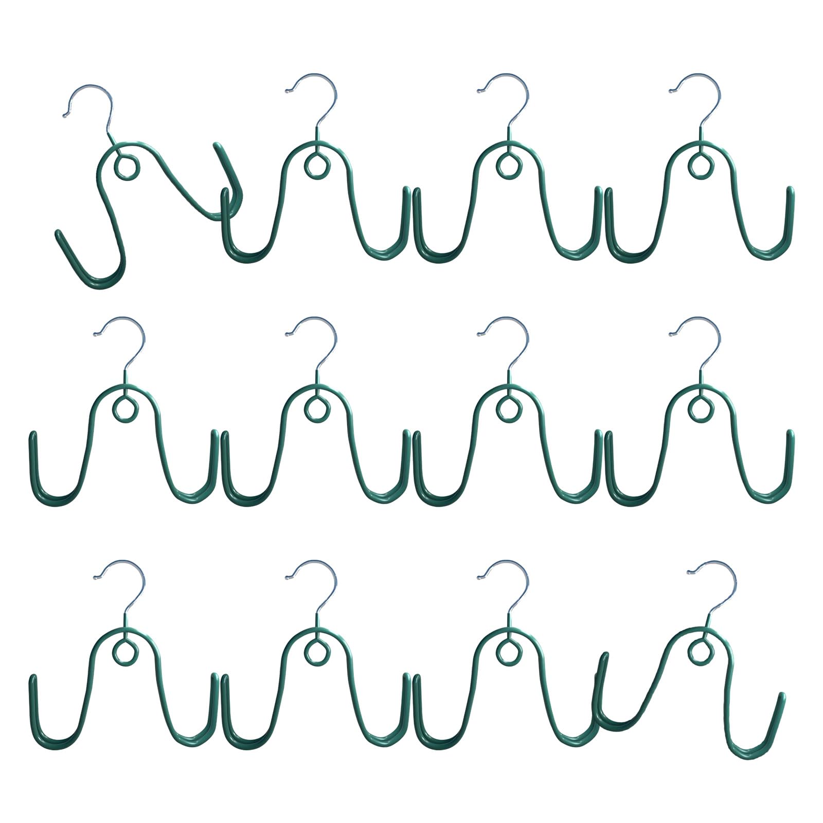 Mekalero 12pcs Balcony Shoe Organizers Hangers Stainless Steel Double Hooks for Air Drying Sneakers and Home Storage Shoe Hooks