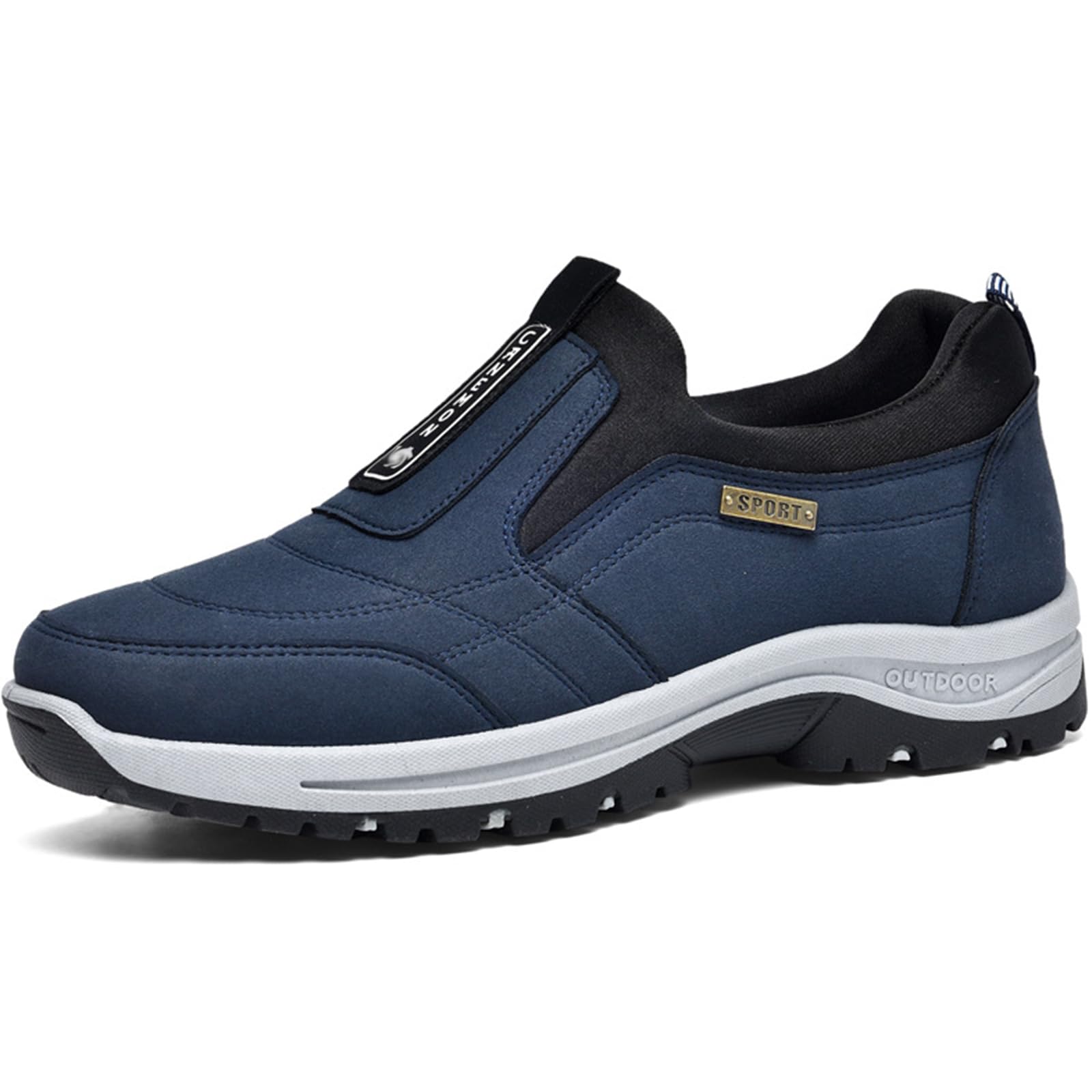 Chaussures De Marche Homme Sans Lacets Aocase - Cuir Imperméable, Semelle Antidérapante, Taille 43/265mm