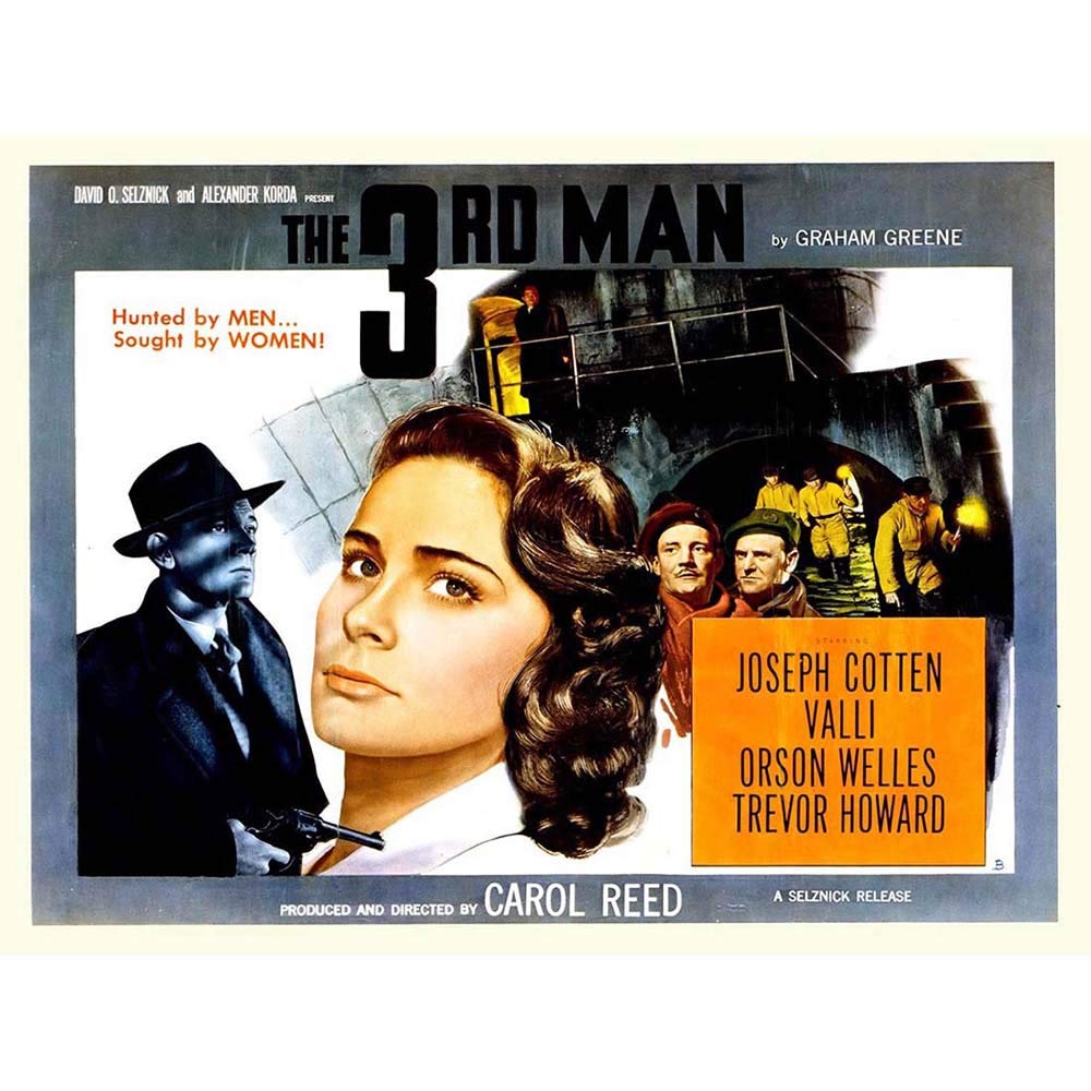 Wee Blue Coo Movie Film Third Man Welles Cotten Noir Drama Art Print Poster Wall Decor 12X16 Inch