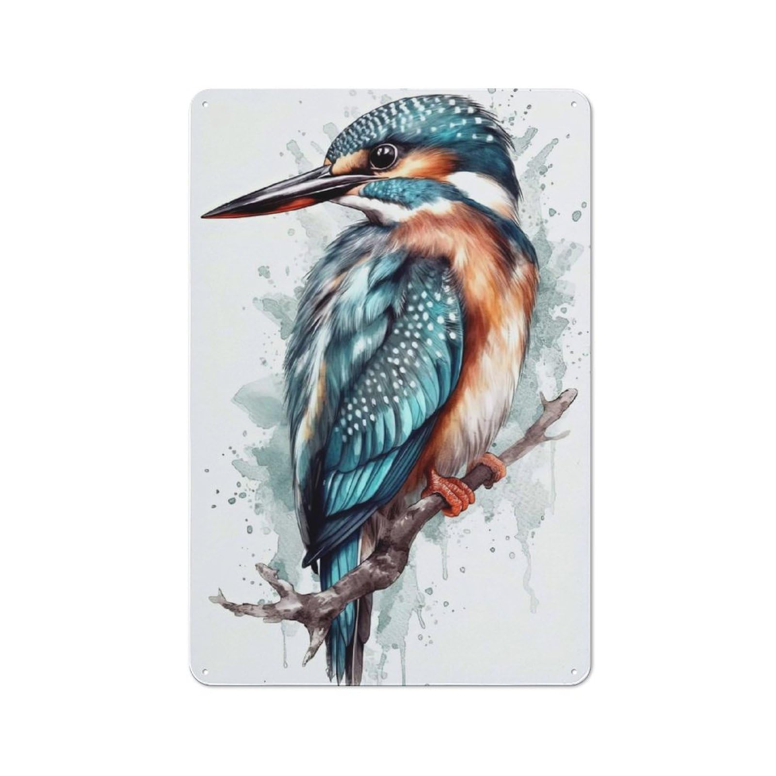 Junmoney Style-17 Kingfisher Retro Tin Sign 30X20cm For Dining Room Or Kitchen, Suited To Kitchen Wall Decor Lovers
