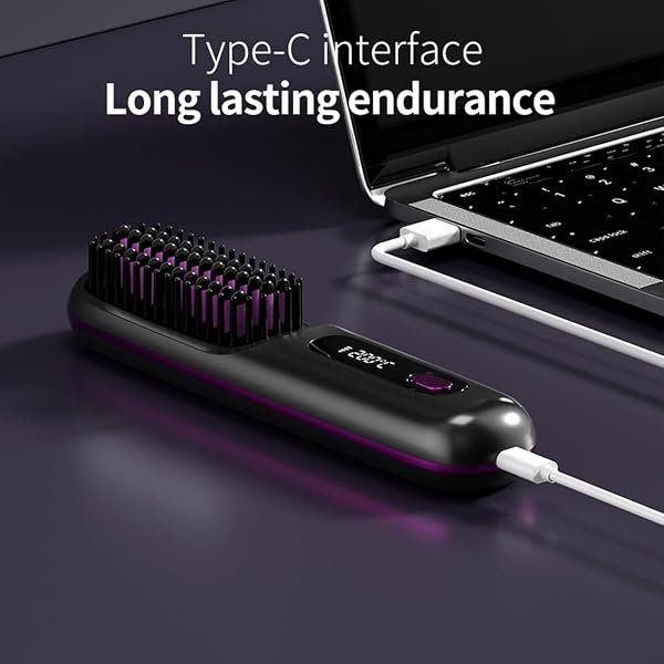 brosse chauffante cheveux court,brosse coiffante cocoony cheveux courts,Réglage de la température sur 3 niveaux,Compact et pratique, facile à transporterGrande batterie, endurance longue durée - 2