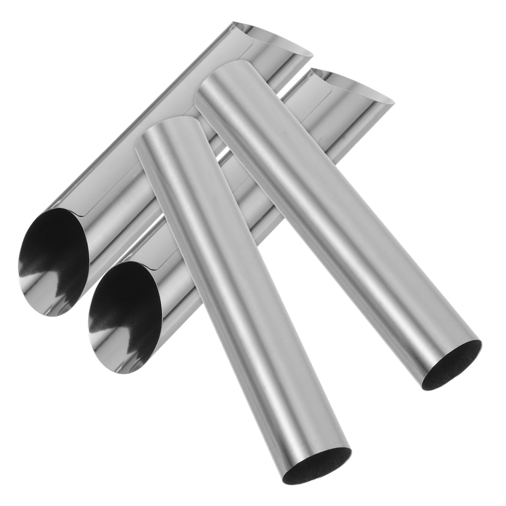 ABOOFAN Stainless Steel Cannoli Tube Molds Large Horn Molds Non-stick Cones 4 Pack for Baking Pastry Cinnamon Rolls