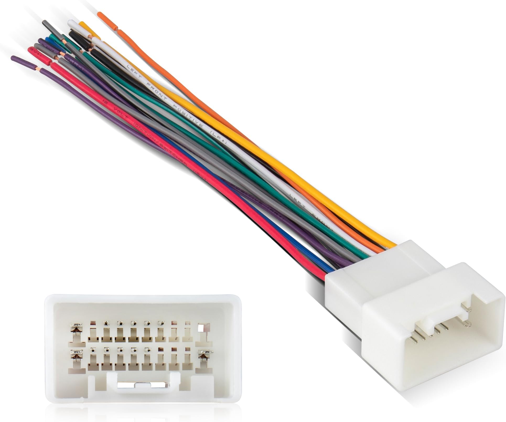 RED WOLF Radio Wire Harness 20 Pin Replacement for Select 2007-2019 Mitsubishi Lancer Outlander Mirage Stereo Install Connector Adapter Plug