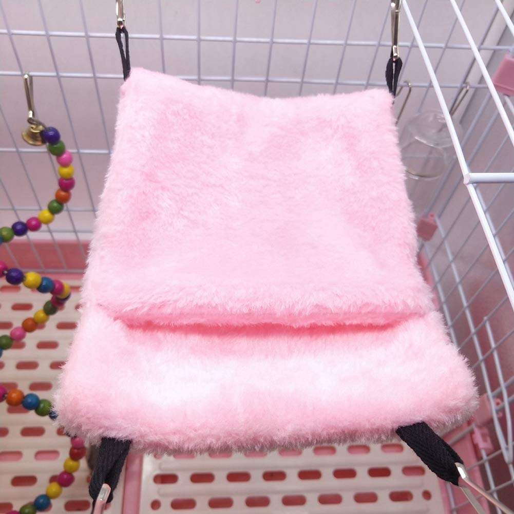 Hamster Hangmat, Geel Konijn Dubbellaags Hangmat Warm Hangend Bed Huis Slaapkooi Accessorie voor Suikereekhoorn Eekhoorn Ferret Chinchilla Cavia Rat Muizen[S]Hangmatten, stoelen accessoires