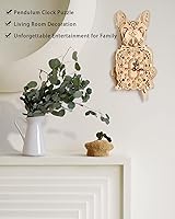 Vista 4 de Rompecabezas 3D de madera para adultos modelo de reloj de bulldog mecánico - Kits de reloj de madera con temática navideña para construir