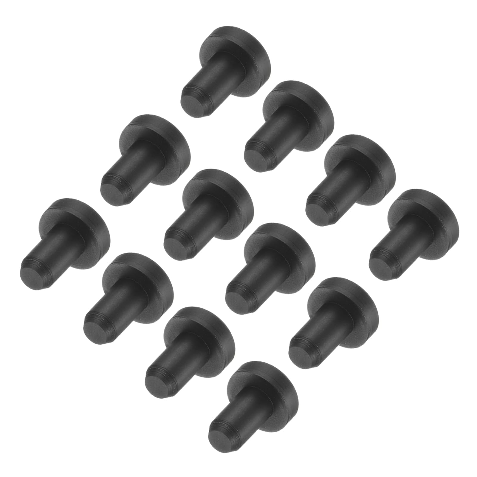 uxcell High Temp Silicone Plug Mount Dia 3.5mm/0.14 inch t Shaped Rubber Stopper Hole Plugs for Powder Coating Plating Waterproof Plugs Sealing Plugs Black Pack of 12(OD 6mm)
