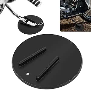 FOVPLUE Jiffy Stand Coasters, Kickstand Pad For Harley All Motorcycles W/side Stand For Touring FL Sportster XL/XR FX/FXR/FXD/FLD/Dyna Softail FLST/FXST Pan America VRSC LiveWire, Black,Pack Of 2