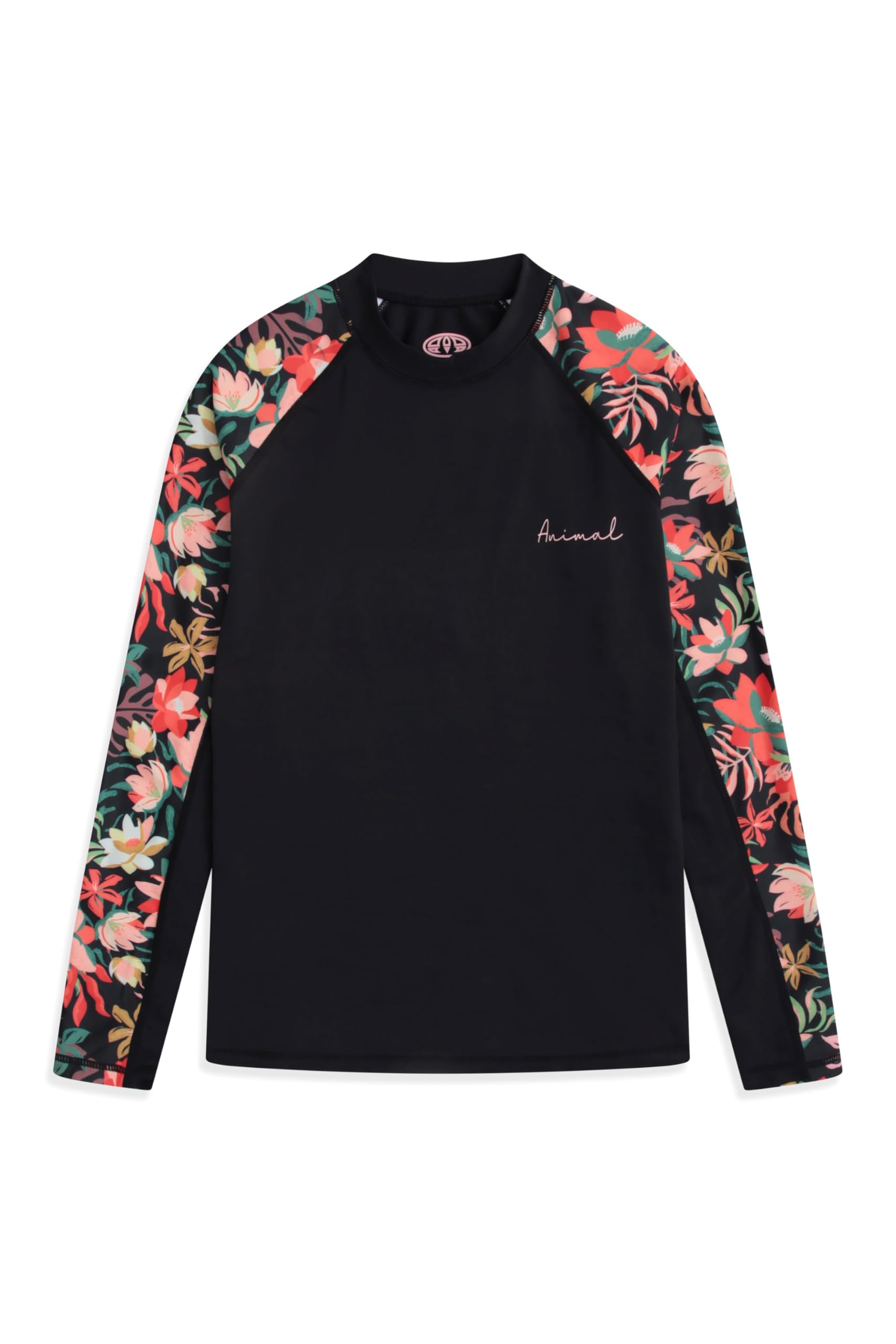 Lillie Womens Printed Panel Rash Vest - Black