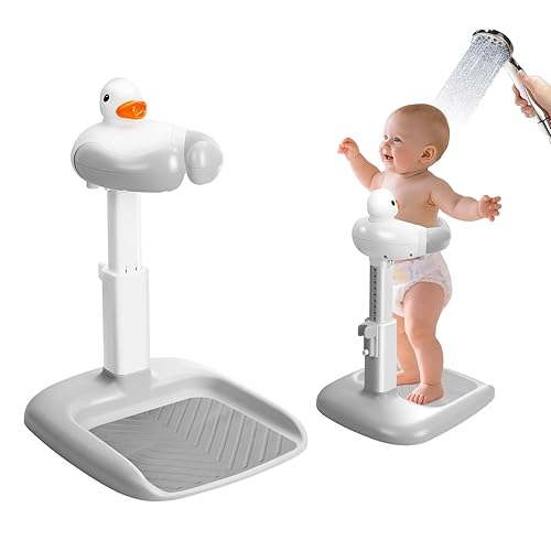 Soporte de baño para bebé, soporte antideslizante para baño para bebés, marco de pie para ayudar al baño para niños, sin taladro, ayuda