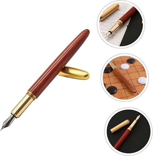 Miniatura 9 de Operitacx Bolígrafo de fibra de vidrio, bolígrafo de madera hecho a mano, bolígrafo de caligrafía, bolígrafos de práctica de caligrafía, bolígrafos