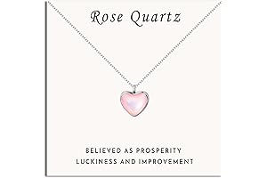 The Girly SmileBelle Rose Quartz Heart Necklaces for Back To School Season