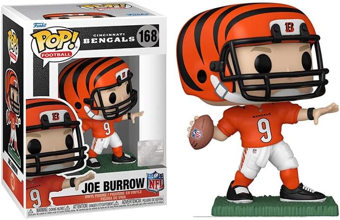 Miniatura 2 de POP Football Bengals - Figura de vinilo de Joe Burrow Funko (paquete con funda protectora de caja compatible), multicolor, 3.75 pulgadas