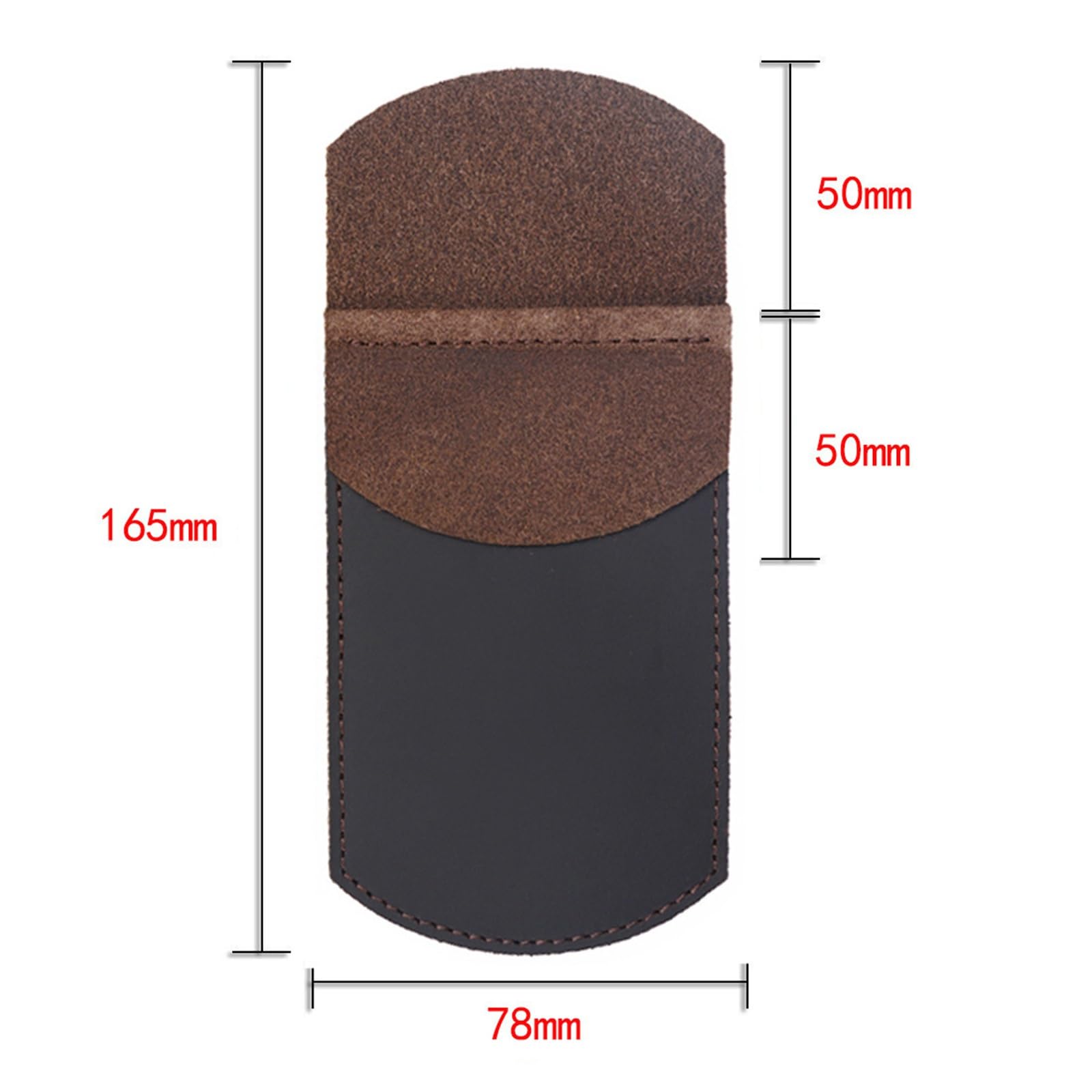 Skórzany piórnik, mały ołówek, Skórzany piórnik wielokolorowy 16,5x7,8cm(Brown)