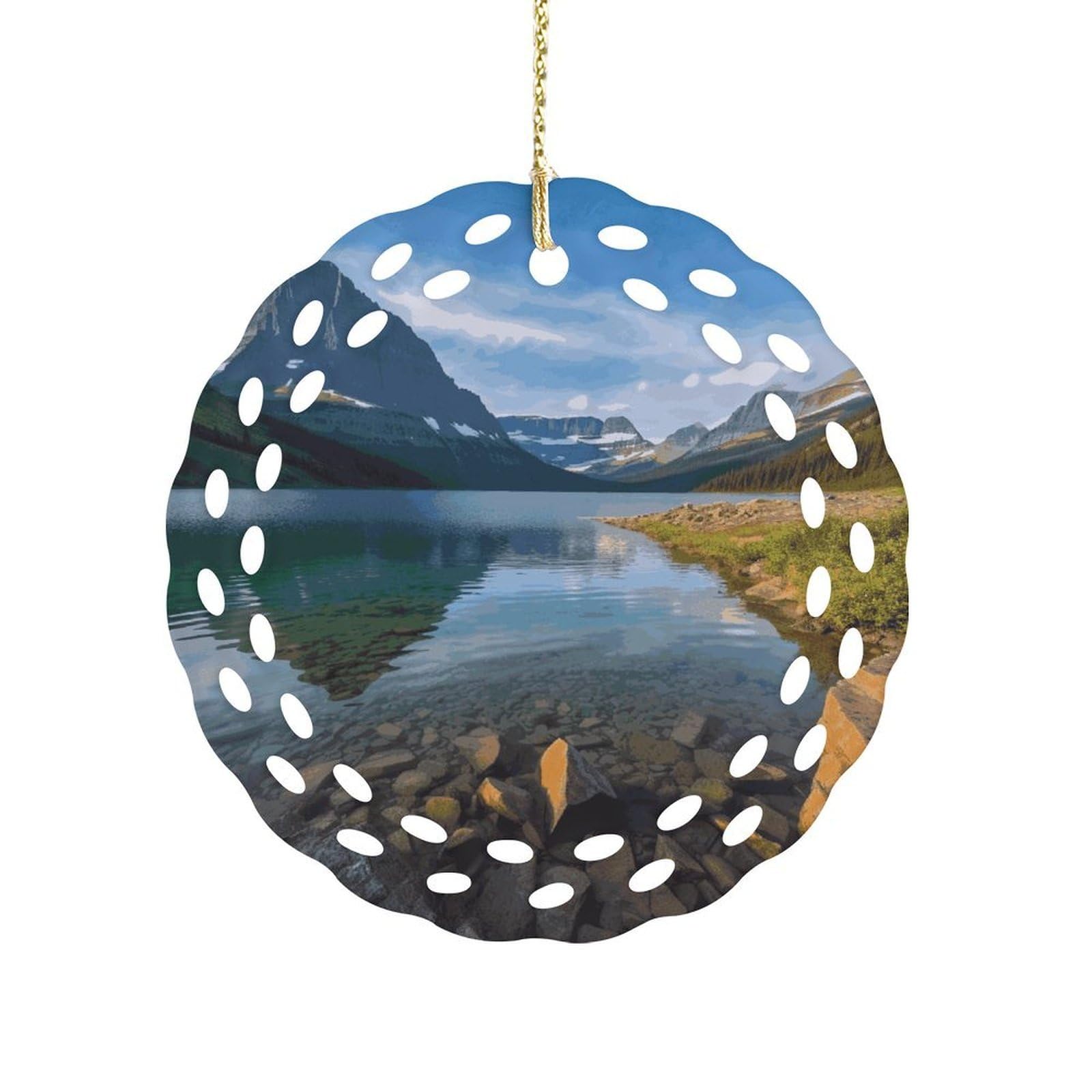 Fekiloot Women's Style Glacier National Park Ceramic Ornaments 3 Inch Round,Holiday Keepsake For ,Girls,Pet Owners,Hanging Ornament Gifts Idea For Home