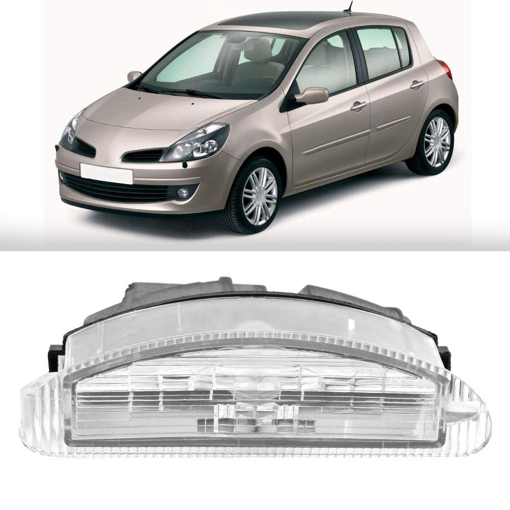 Reminnbor Twingo 1 Plaque Eclairage， Éclairage De Plaque D'immatriculation ABS Lampe De Numéro De Licence Légère De Voiture 7700410754 Pour Ii 1998-2005， Feu Plaque Immatriculation 2 Rs，