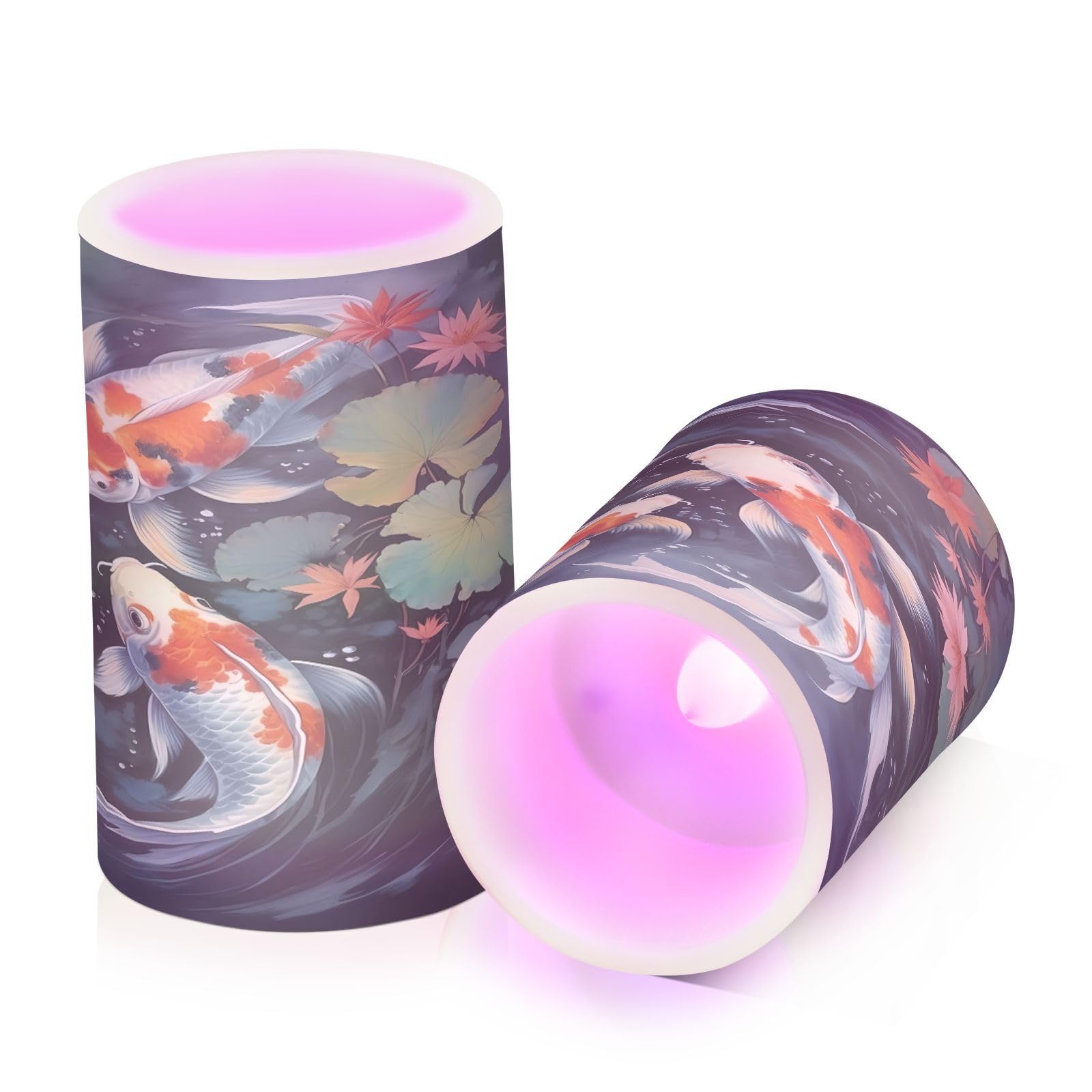 ALAZA Fish (13) Flickering Flameless Candles Battery Operated with Remote Timer,Tea Light Candles LED Pillar Votive Candles Set of 2 for Outdoor Indoor Decorations