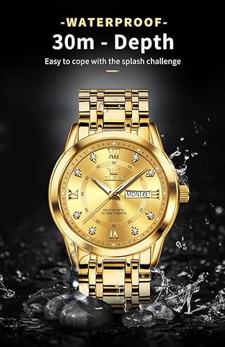 Miniatura 8 de OLEVS Reloj para hombre clásico vestido de negocios analógico cuarzo acero inoxidable impermeable luminoso fecha diamante hombres reloj de plata