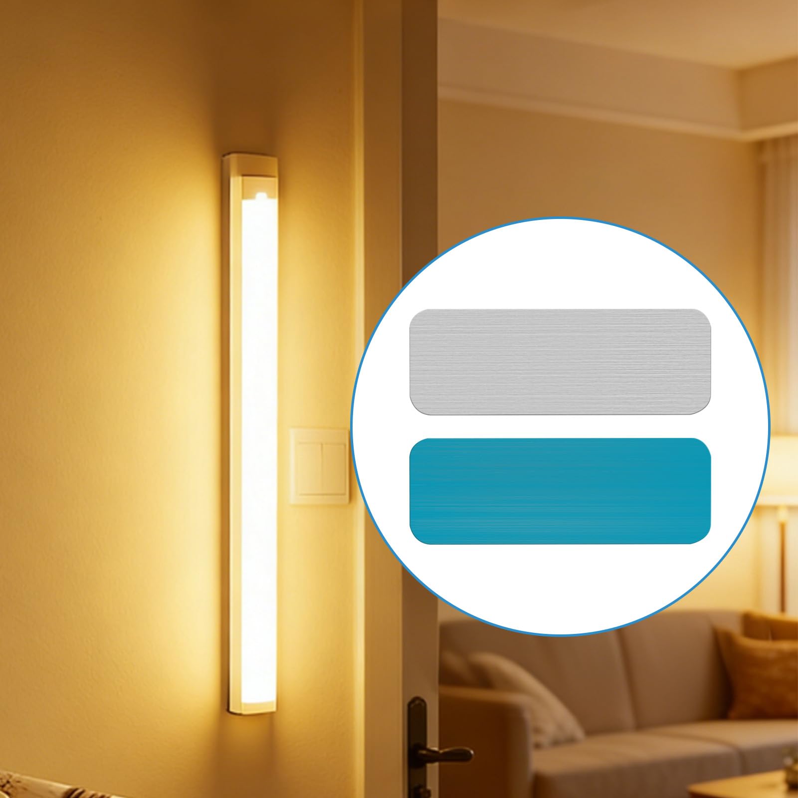 12Pcs Under Cabinet Lights Magnetic Strips with Adhesive Backing, LED Light Strip Sticky Lights for Under Cabinet, Replacement Strips with Adhesive Backing Suitable for Wood & Plastic Surfaces — Amazon image 6